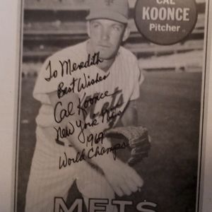 Cal Koonce 1969 ny mets autographed photo h